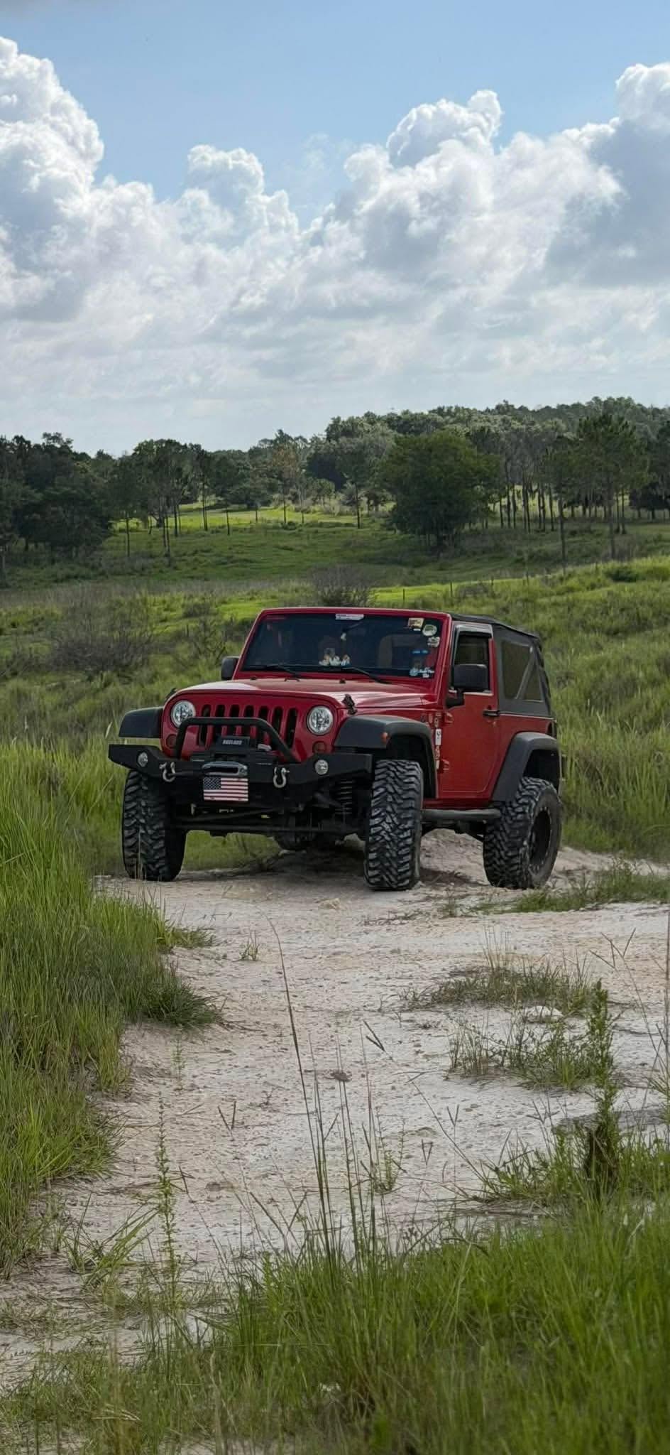 Jeep on a muddy Florida trail